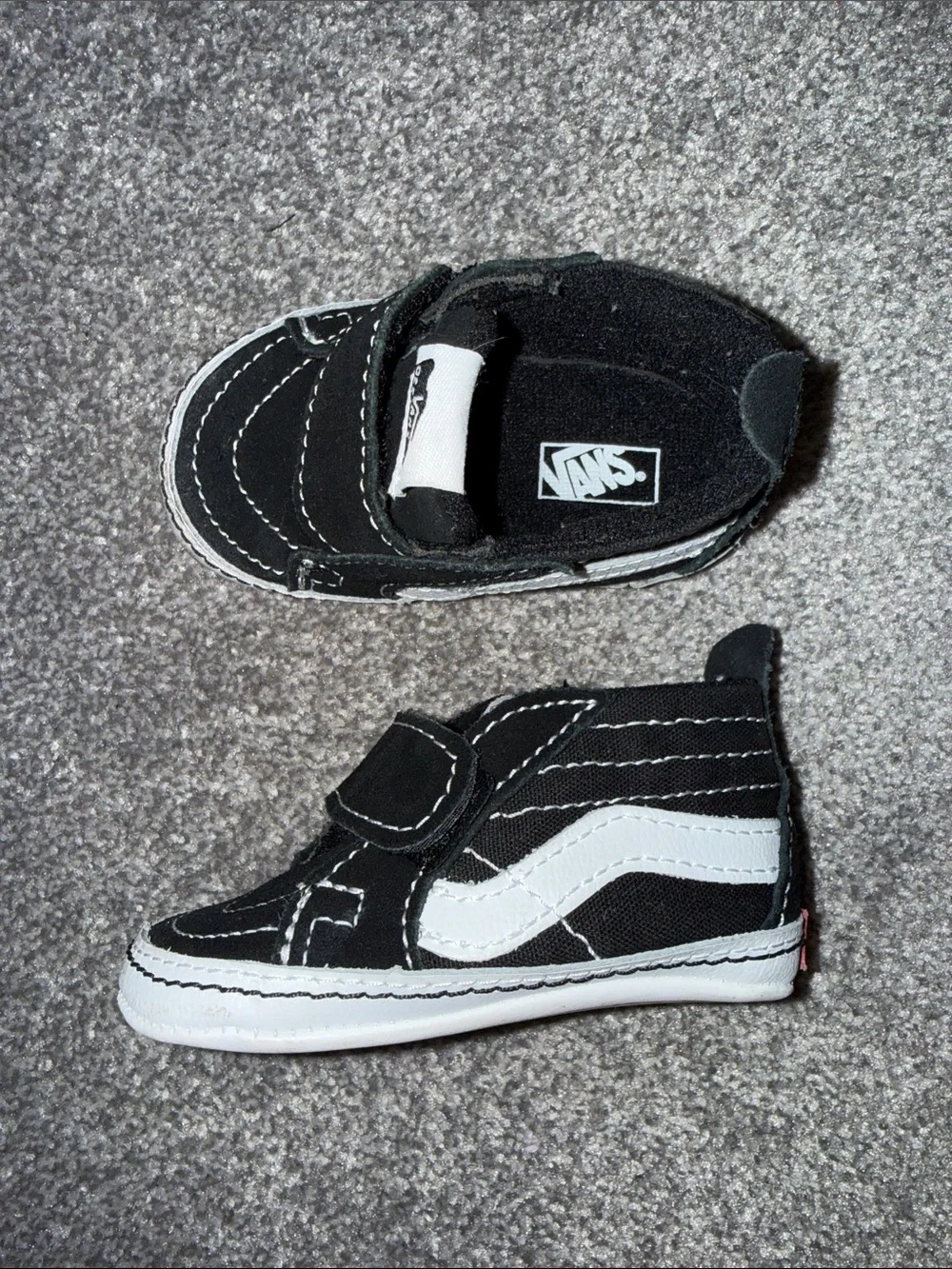 Vans Black & White Baby High-Top Hook-and-Loop Sneaker